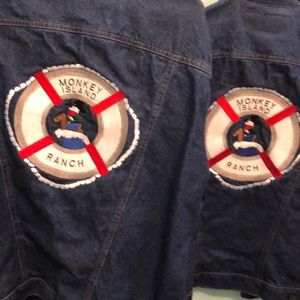 Vintage matching embroidered jean jackets